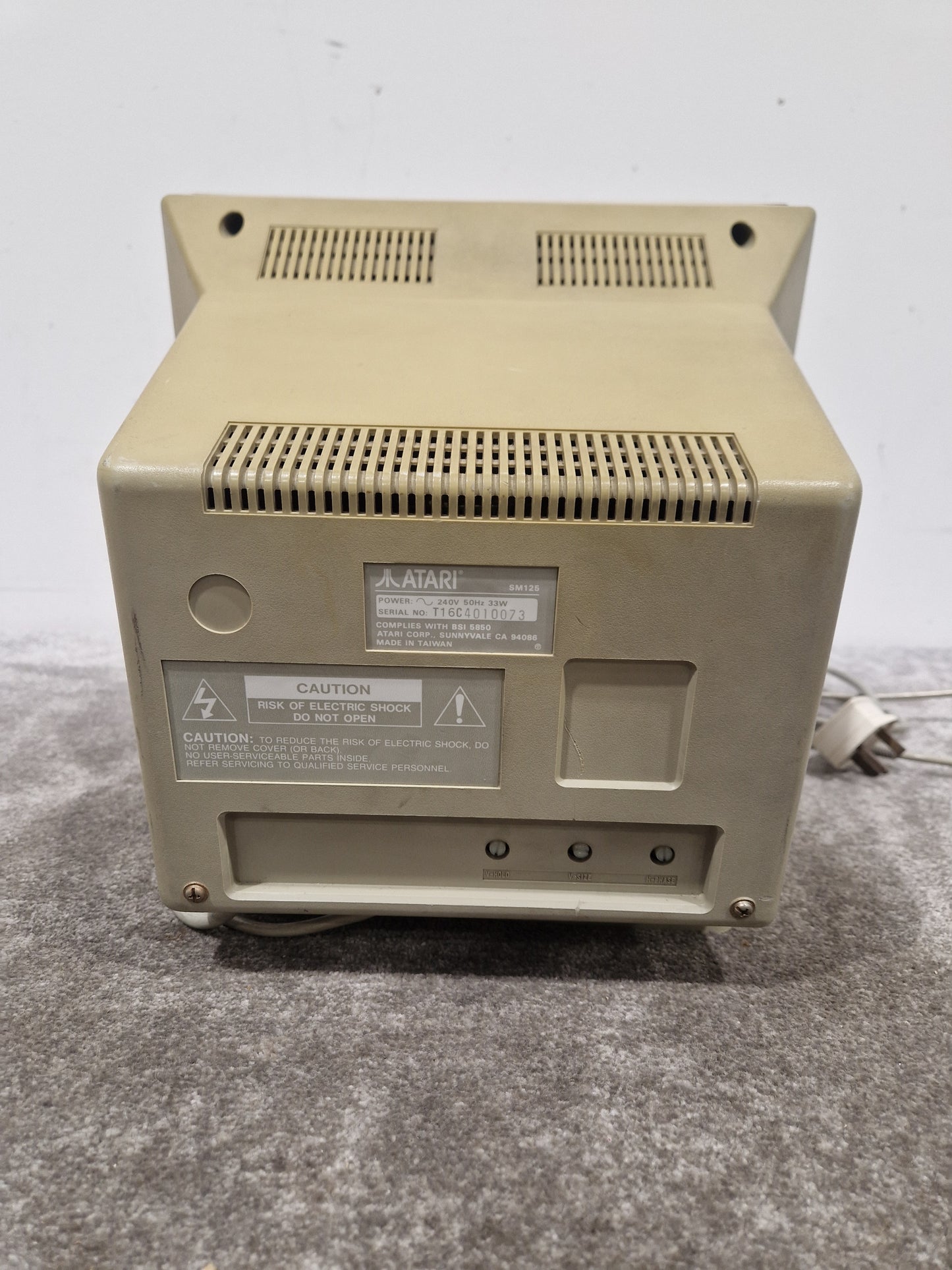 Atari SM125 - High-Resolution Monochrome Monitor - Very Good w/ Power Supply