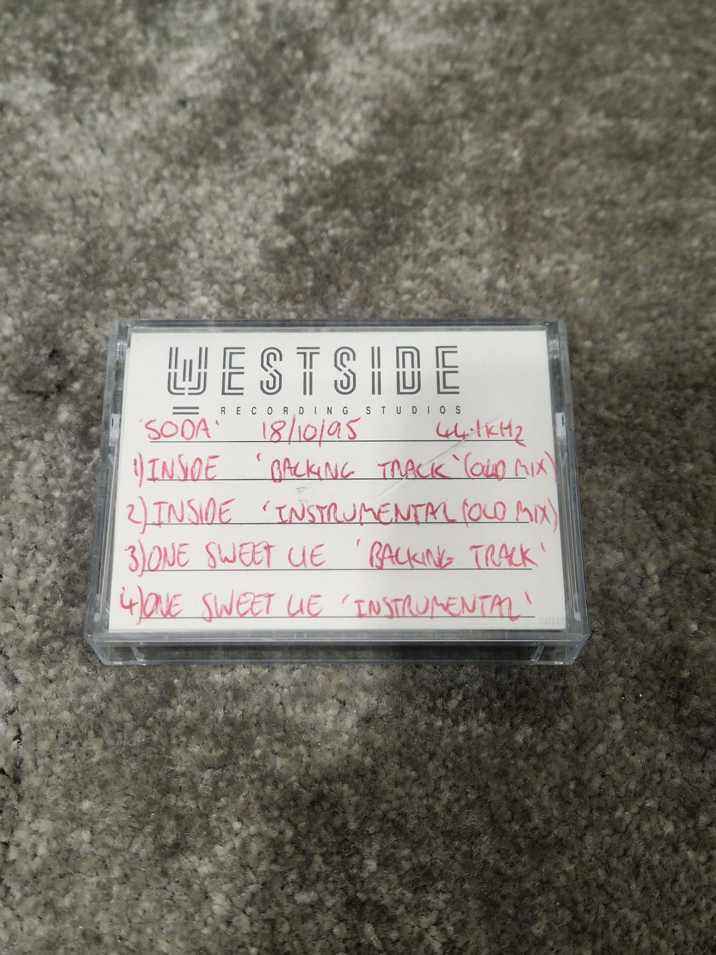 Soda – Britpop Band Collectible AMPEX DAT “Backing Tracks 3” – Excellent w/ Original Master Label & Studio Notes