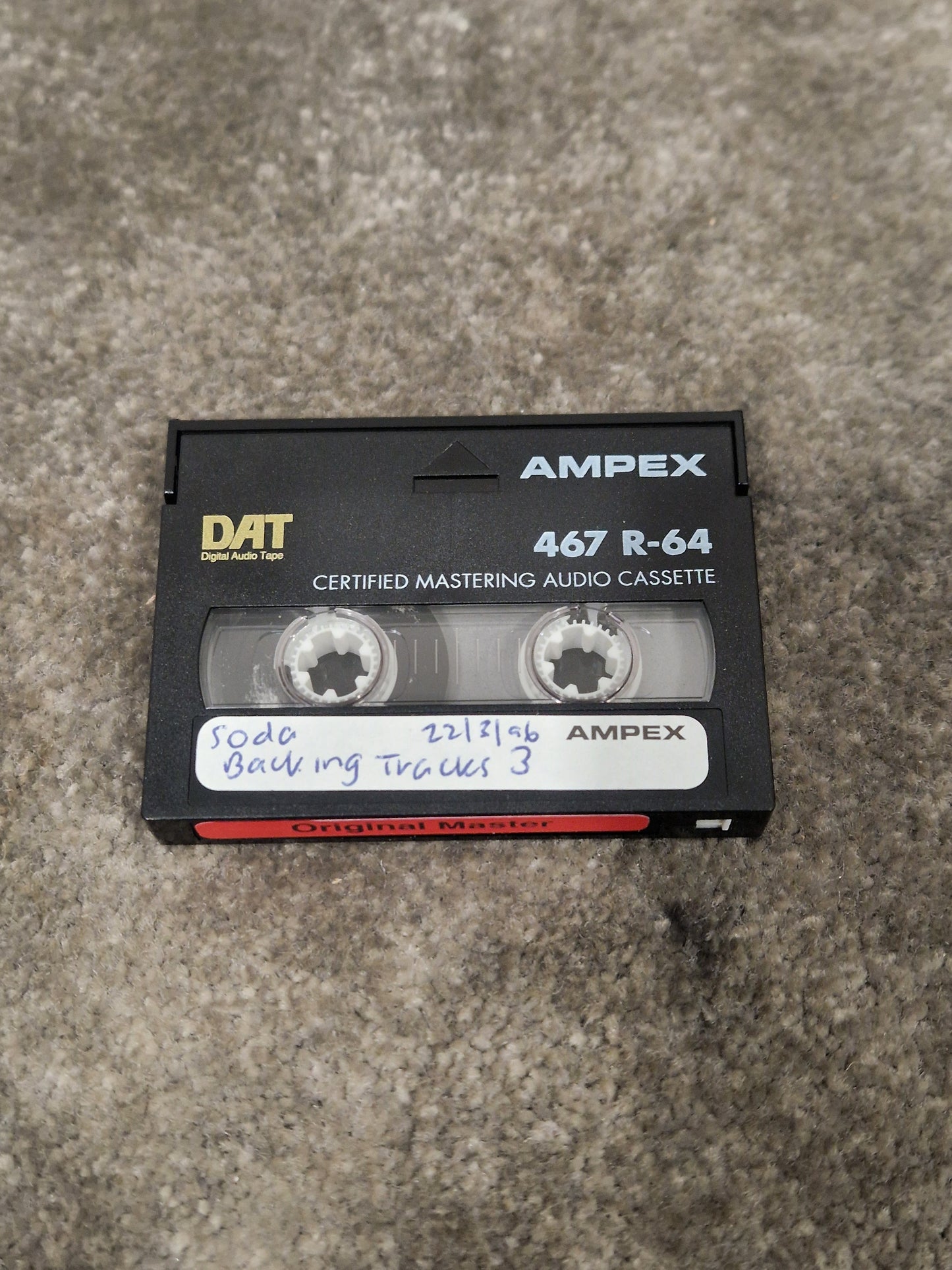 Soda – Britpop Band Collectible AMPEX DAT “Backing Tracks 3” – Excellent w/ Original Master Label & Studio Notes