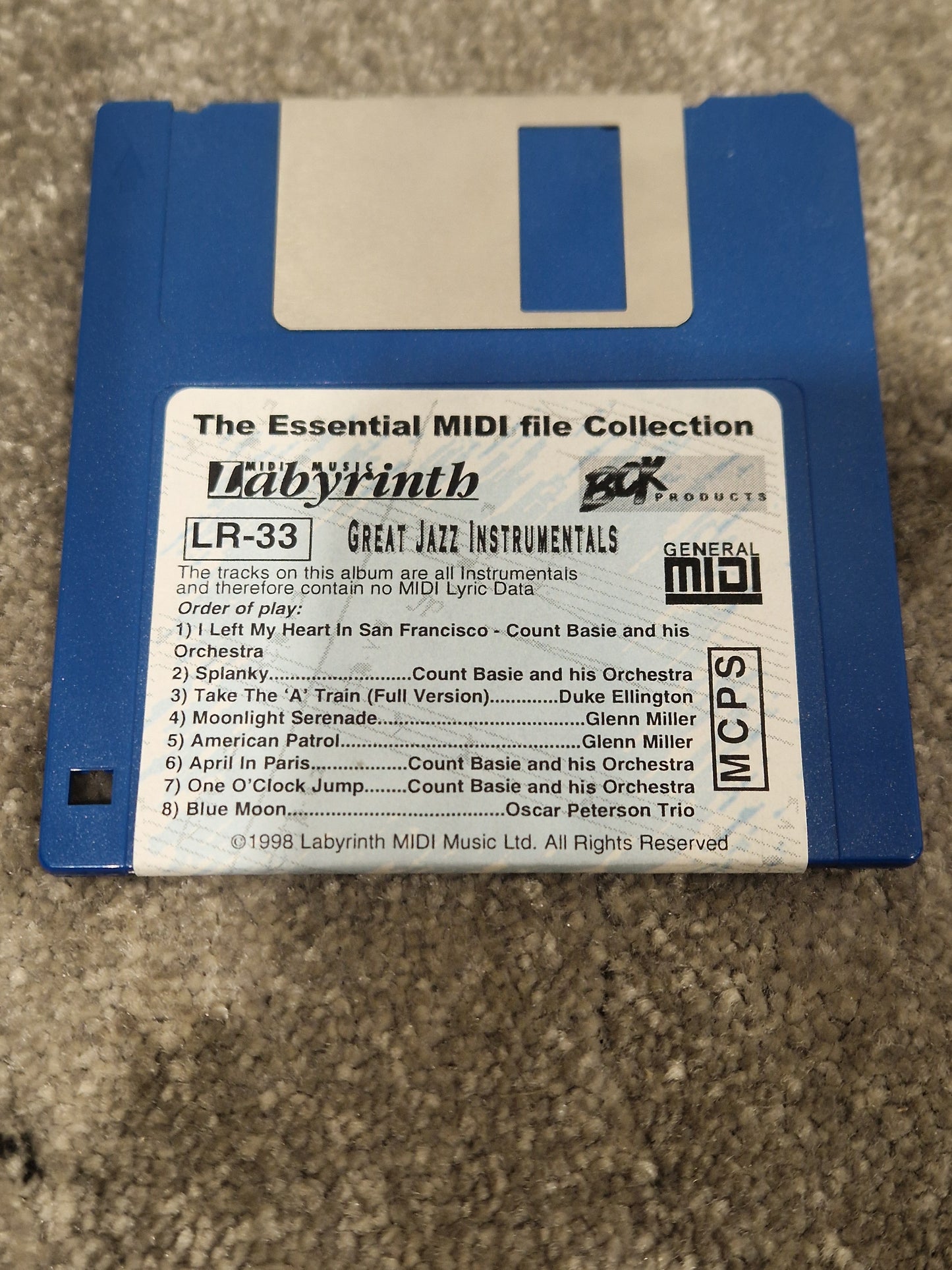 Technics Great Jazz Instruments Floppy Disc - Vintage Sound Library - Excellent