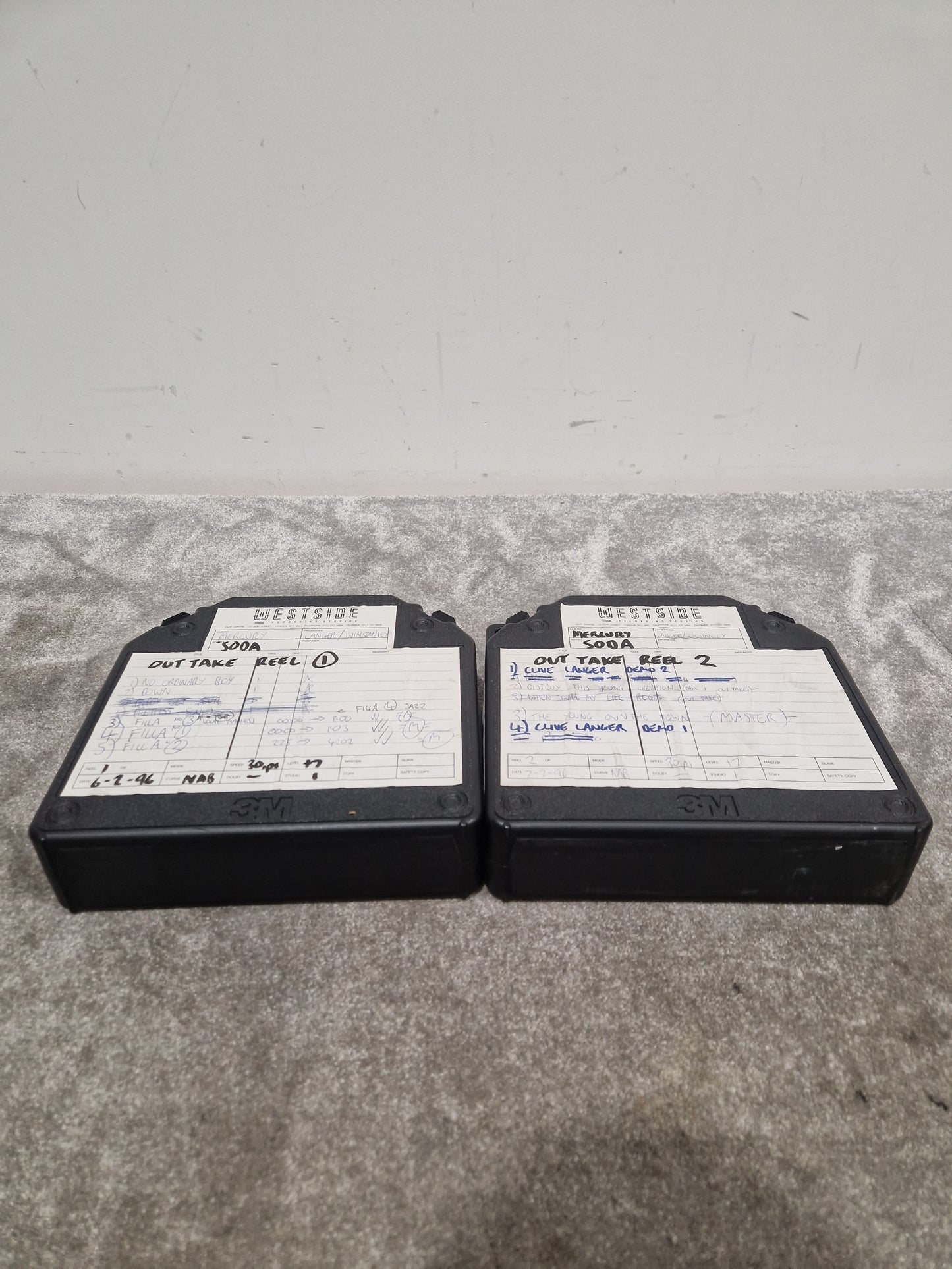 Soda – Britpop Band Collectible Westside Outtake Reels #1 & #2 – Very Good w/ Handwritten Studio Notes