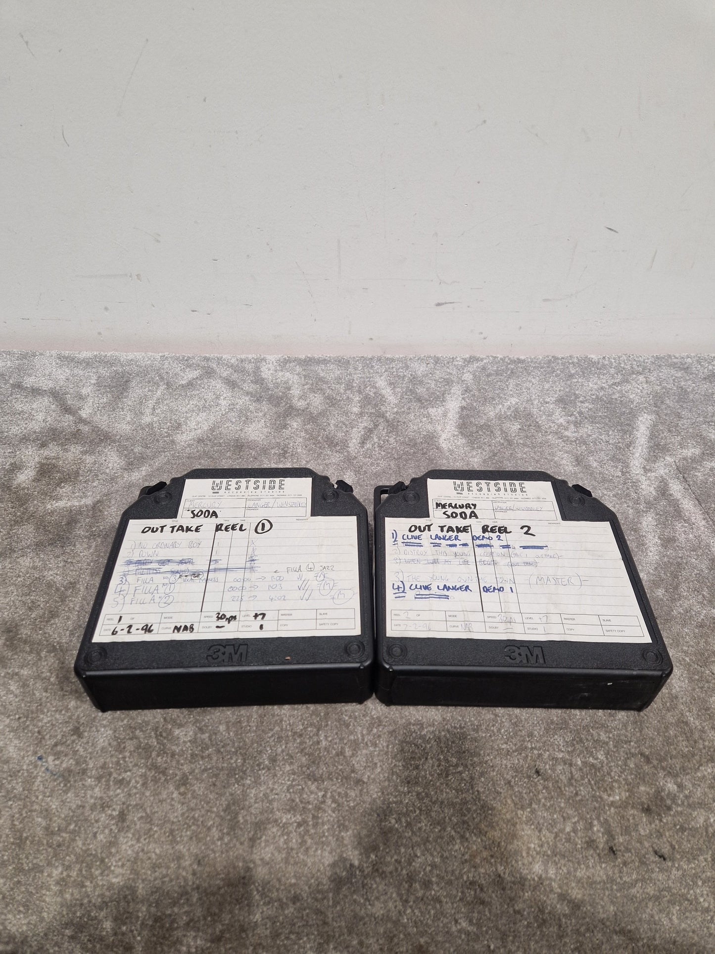 Soda – Britpop Band Collectible Westside Outtake Reels #1 & #2 – Very Good w/ Handwritten Studio Notes