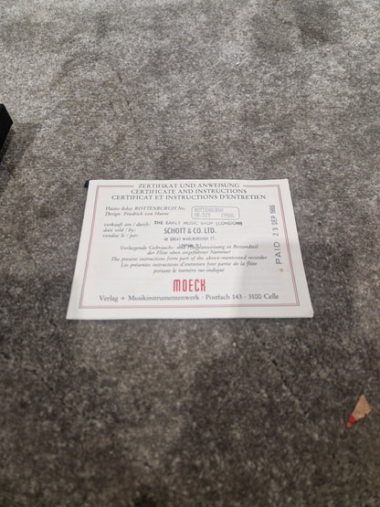 Moeck 519 Rottenburgh - Baroque Soprano Recorder - Excellent w/ Hard Case