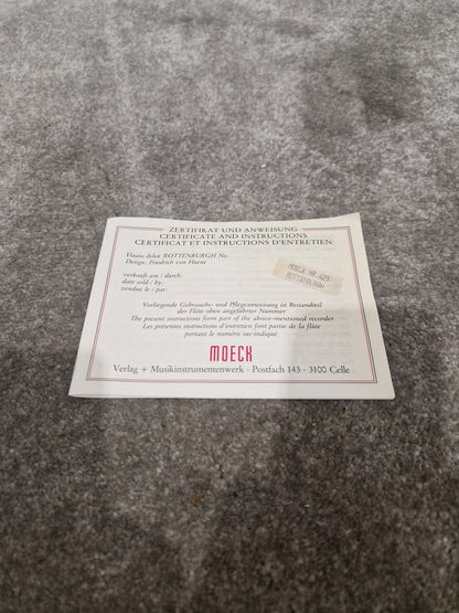 Moeck 429 Rottenburgh - Baroque Alto Recorder - Excellent w/ Hard Case