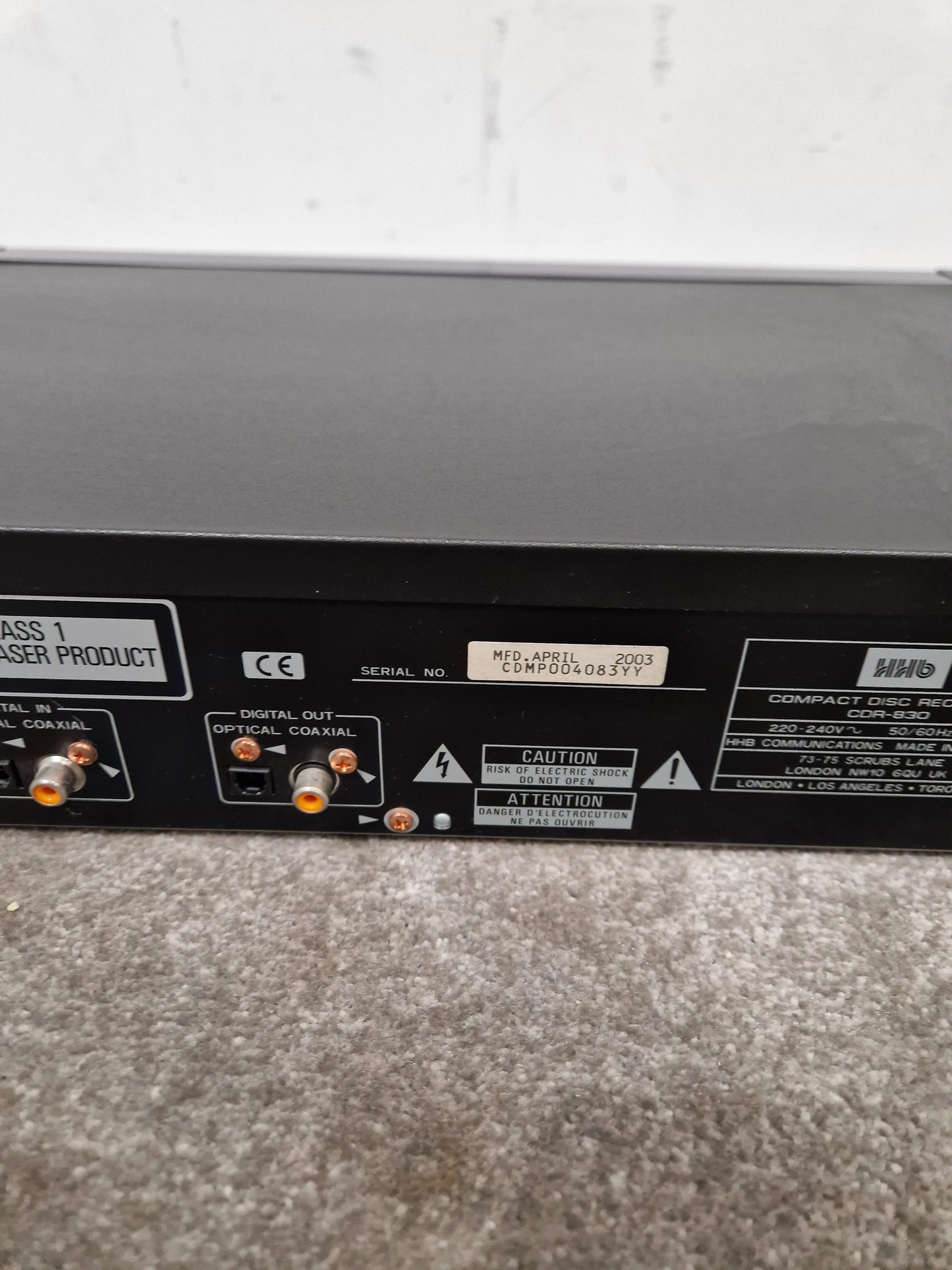 HHB BurnIT CDR-830 - Professional CD Recorder - Excellent w/ Power Supply & Remote