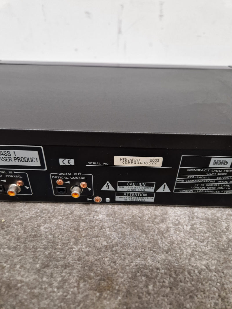 HHB BurnIT CDR-830 - Professional CD Recorder - Excellent w/ Power Supply & Remote - Image 10
