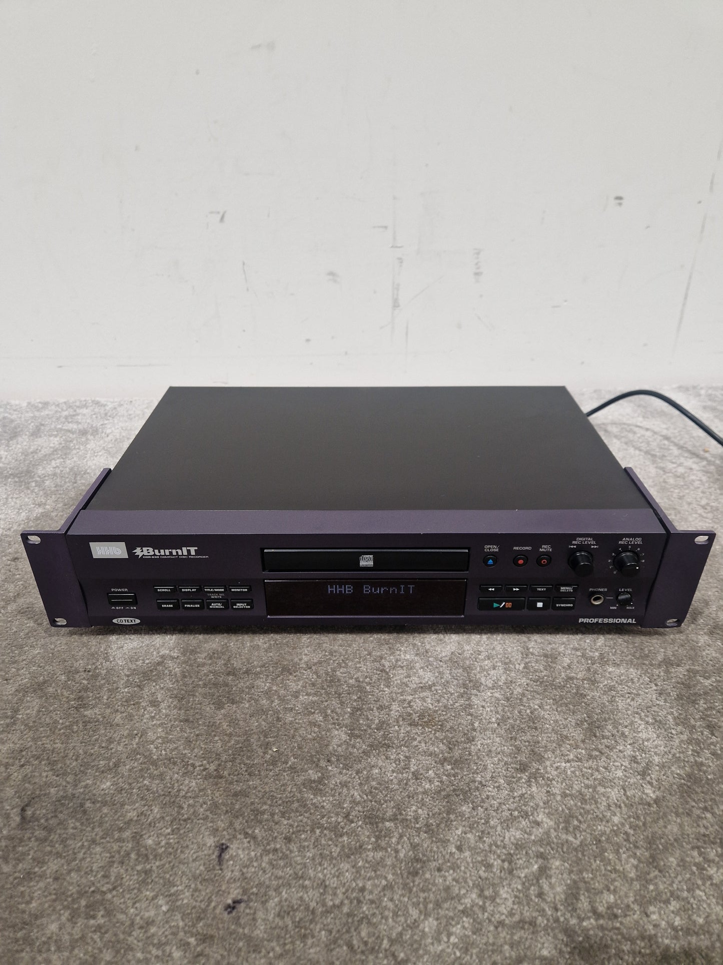 HHB BurnIT CDR-830 - Professional CD Recorder - Excellent w/ Power Supply, Manual & Remote