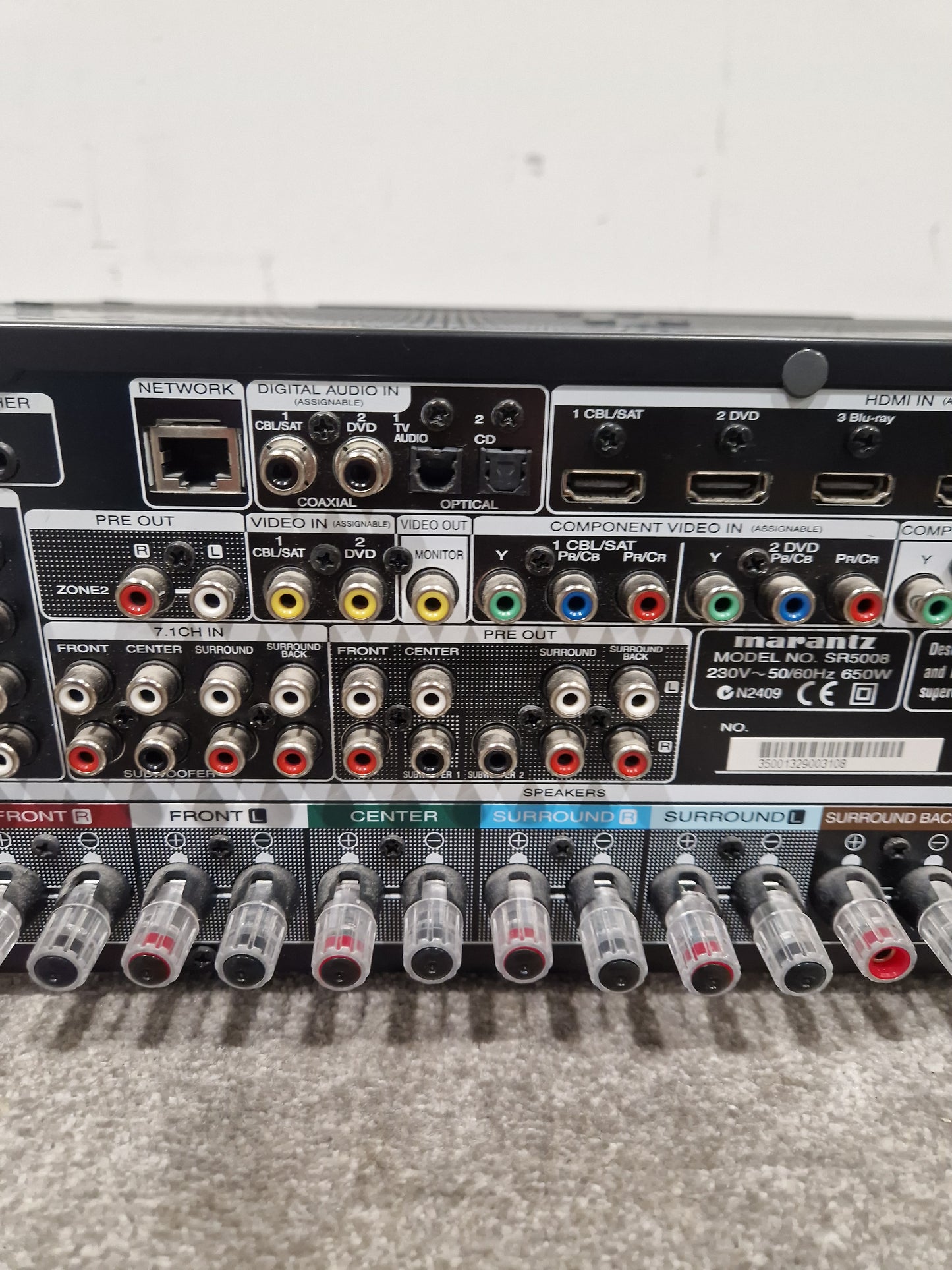 Marantz AV Receiver SR5008. - 7.2 Channel Surround Sound - Excellent w/ Power Supply & Remote