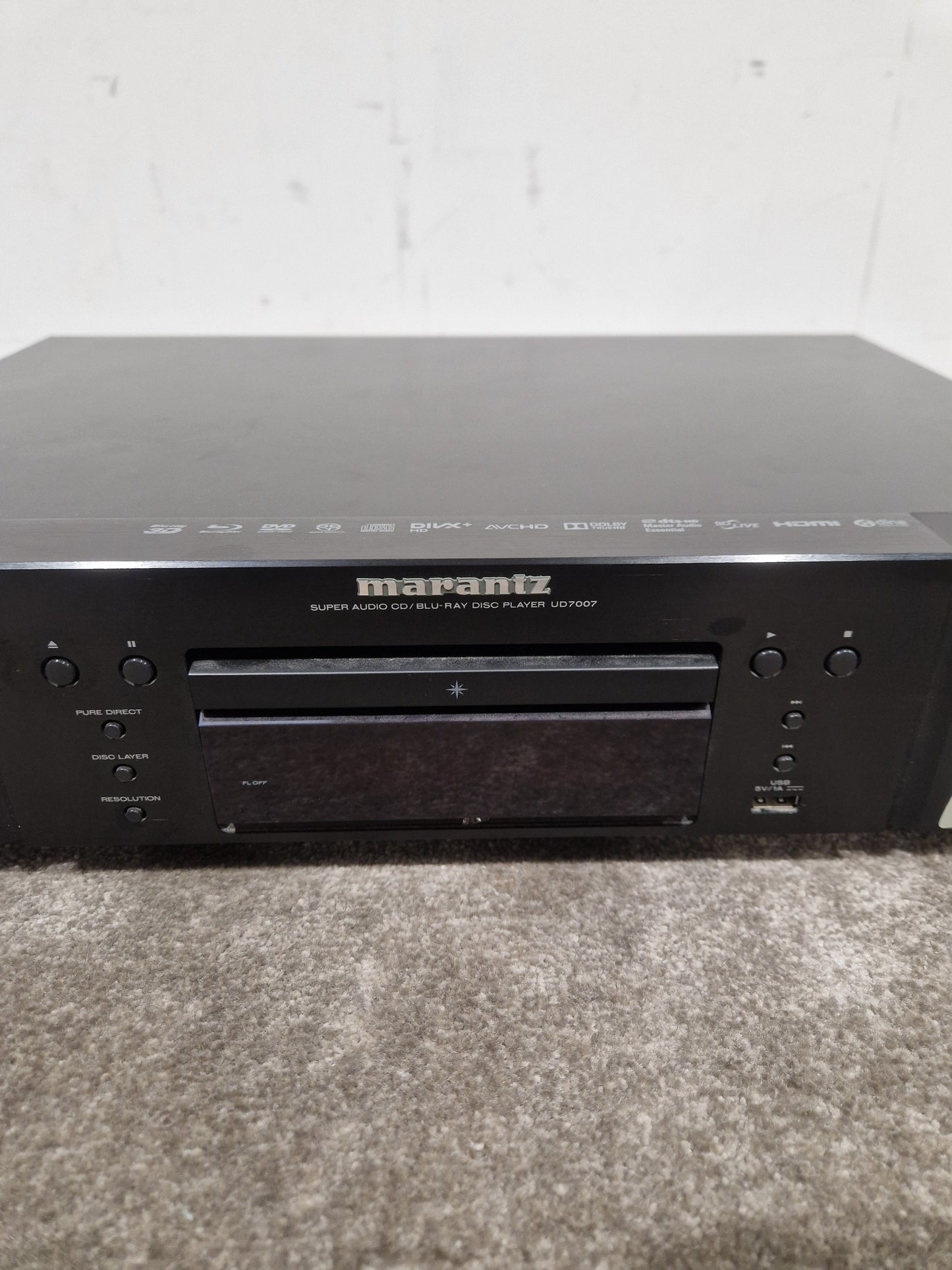 Marantz Blue Ray Player. UD7007 - Audiophile Quality Playback - Fair w/ Power Supply & Remote & cables