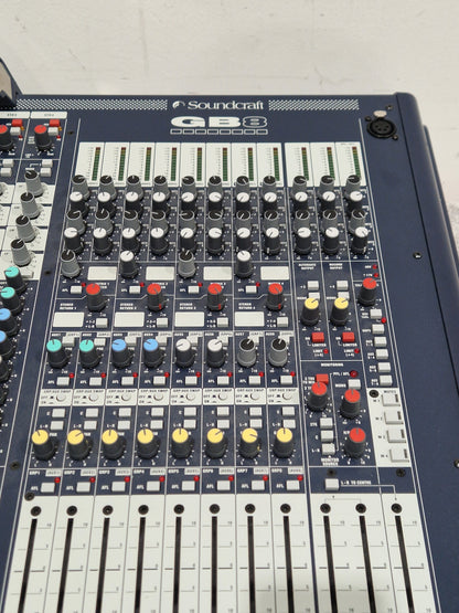 Soundcraft GB8 24 Channel Mixer - Live Sound Console - Very Good w/ Power Supply & Cover