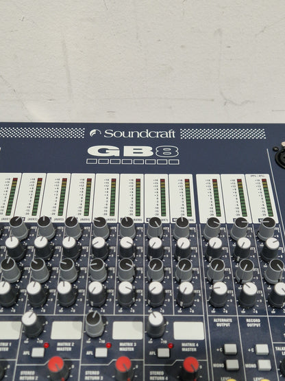 Soundcraft GB8 24 Channel Mixer - Live Sound Console - Very Good w/ Power Supply & Cover