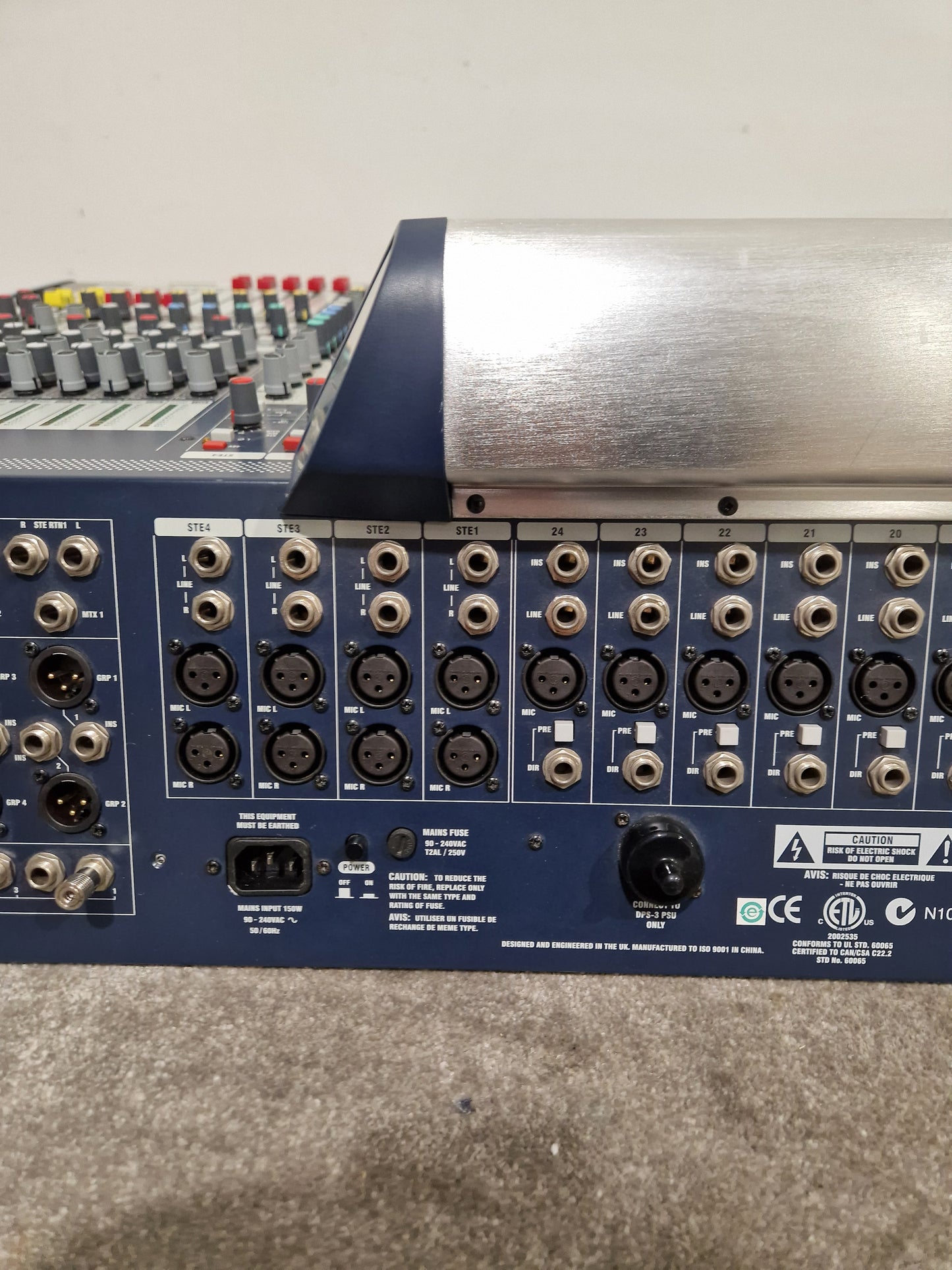 Soundcraft GB8 24 Channel Mixer - Live Sound Console - Very Good w/ Power Supply & Cover