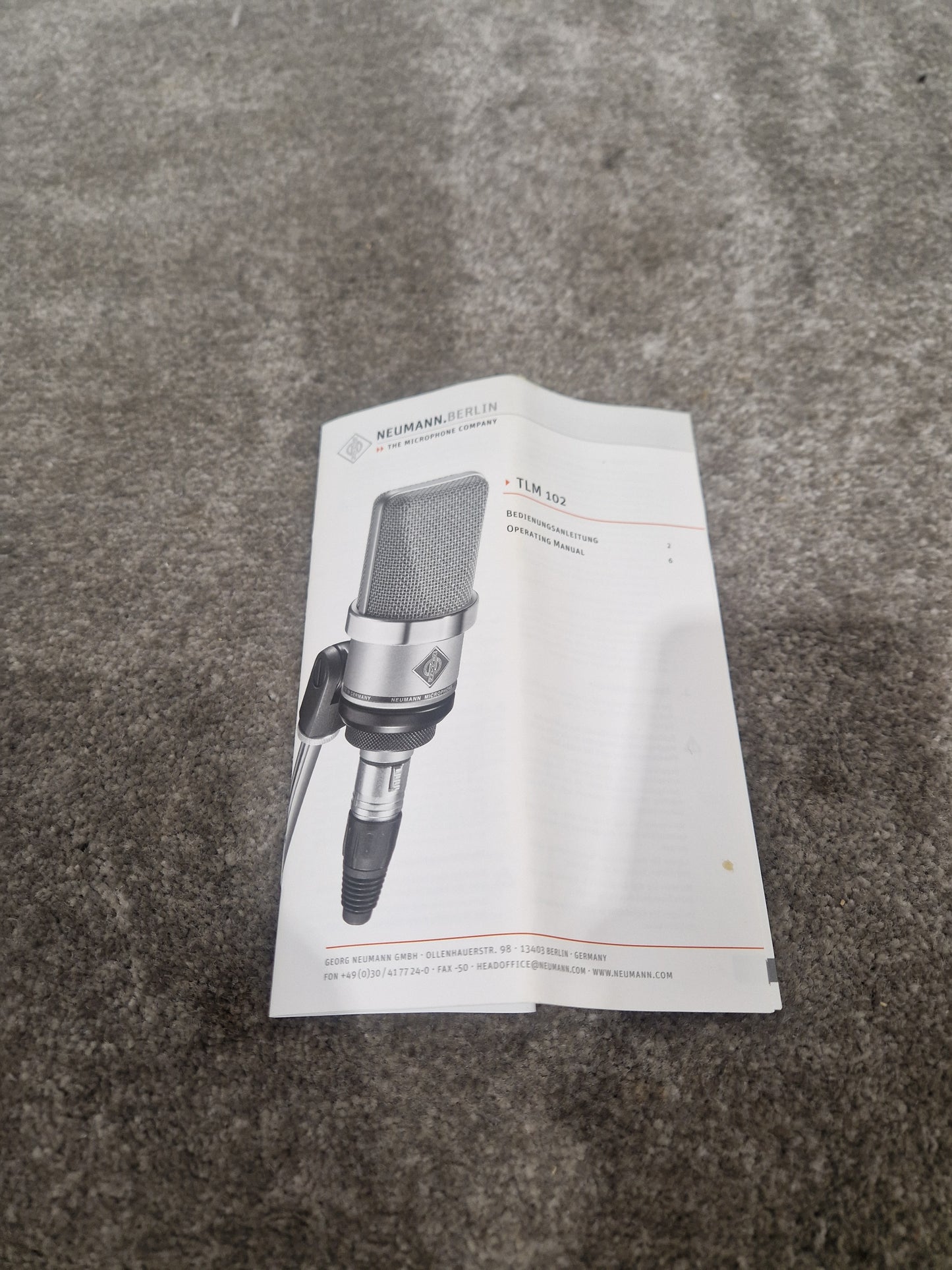 Neumann TLM-102 - Large Diaphragm Condenser Microphone - Excellent w/ Original Box