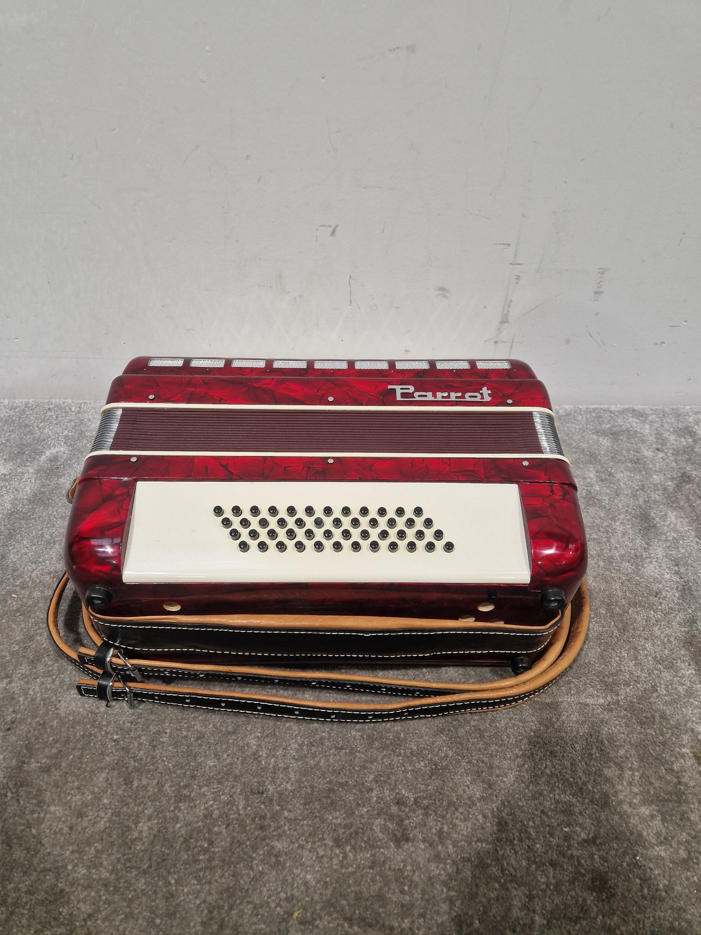 Parrot Accordion 1407 48 Bass 34 Key - Compact Design - Excellent w/ Hard Case