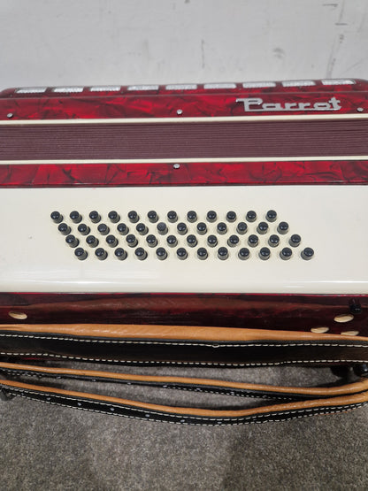 Parrot Accordion 1407 48 Bass 34 Key - Compact Design - Excellent w/ Hard Case