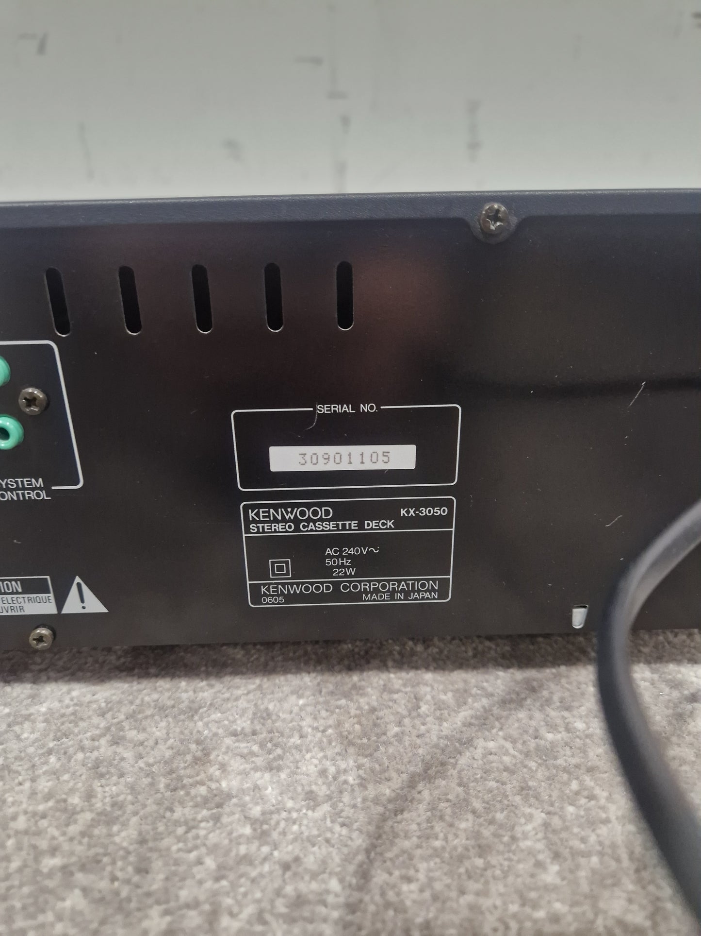 Kenwood KX-3050 - Cassette Deck - Spares or Repair w/ Power Supply