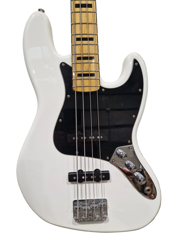 Fender Squier Jazz Bass Guitar White - Classic Tone Electric Bass ICS18089845 - Excellent w/ & Full set Up