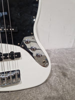 Fender Squier Jazz Bass Guitar White - Classic Tone Electric Bass ICS18089845 - Excellent w/ & Full set Up - Image 2