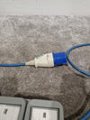 Blue CEE Industrial Plug to 5× Dual UK Socket Distribution Lead - Rugged Industrial Design - Good - Photo 4