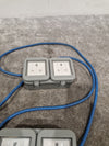 Blue CEE Industrial Plug to 5× Dual UK Socket Distribution Lead - Rugged Industrial Design - Good - Photo 5