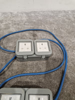 Blue CEE Industrial Plug to 5× Dual UK Socket Distribution Lead - Rugged Industrial Design - Good - Image 5