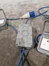 Blue CEE Industrial Plug to 5× Dual UK Socket Distribution Lead - Rugged Industrial Design - Good - Photo 9