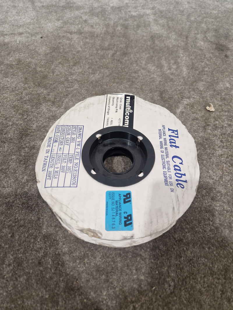 100FT Gray Flat Cable 28AWG VW-1 Style 2651 - 300V Internal Wiring for Electronic Equipment - Excellent - Image 2