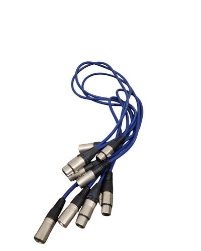 4 Blue XLR Microphone Cables - High-Quality Audio Transfer - Excellent