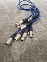 4 Blue XLR Microphone Cables - High-Quality Audio Transfer - Excellent - Image 2