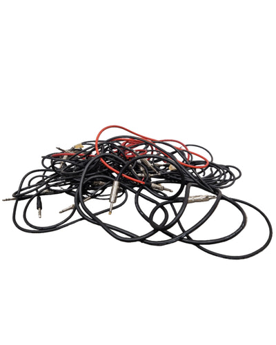 JOB-LOT OF AUX Cables For Guitar/Speakers - Assorted Colours & Sizes - Excellent