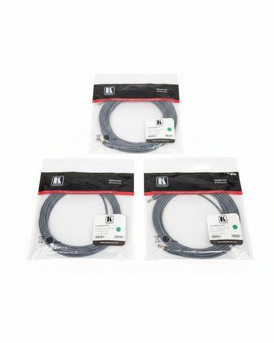 Kramer 25FT 3.5mm TO 3.5mm Cable Set OF 3 - High-Fidelity Audio - Excellent w/ Original Packaging