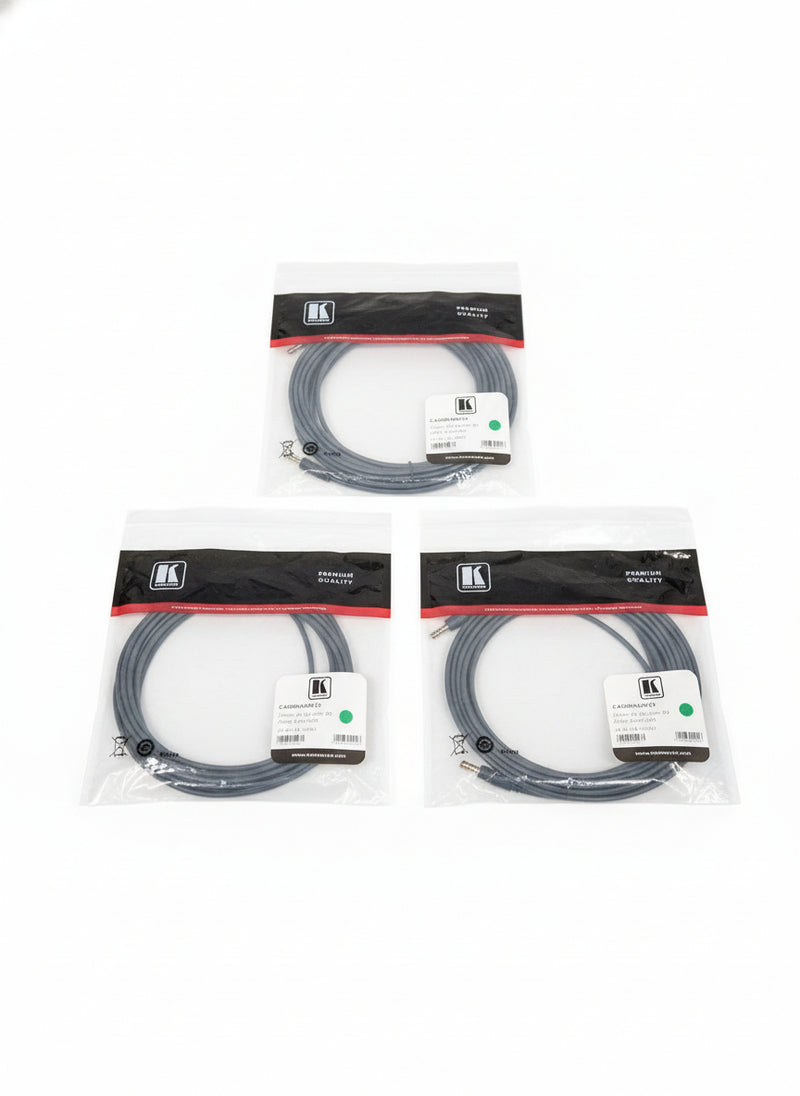 Kramer 25FT 3.5mm TO 3.5mm Cable Set OF 3 - High-Fidelity Audio - Excellent w/ Original Packaging - Image 1