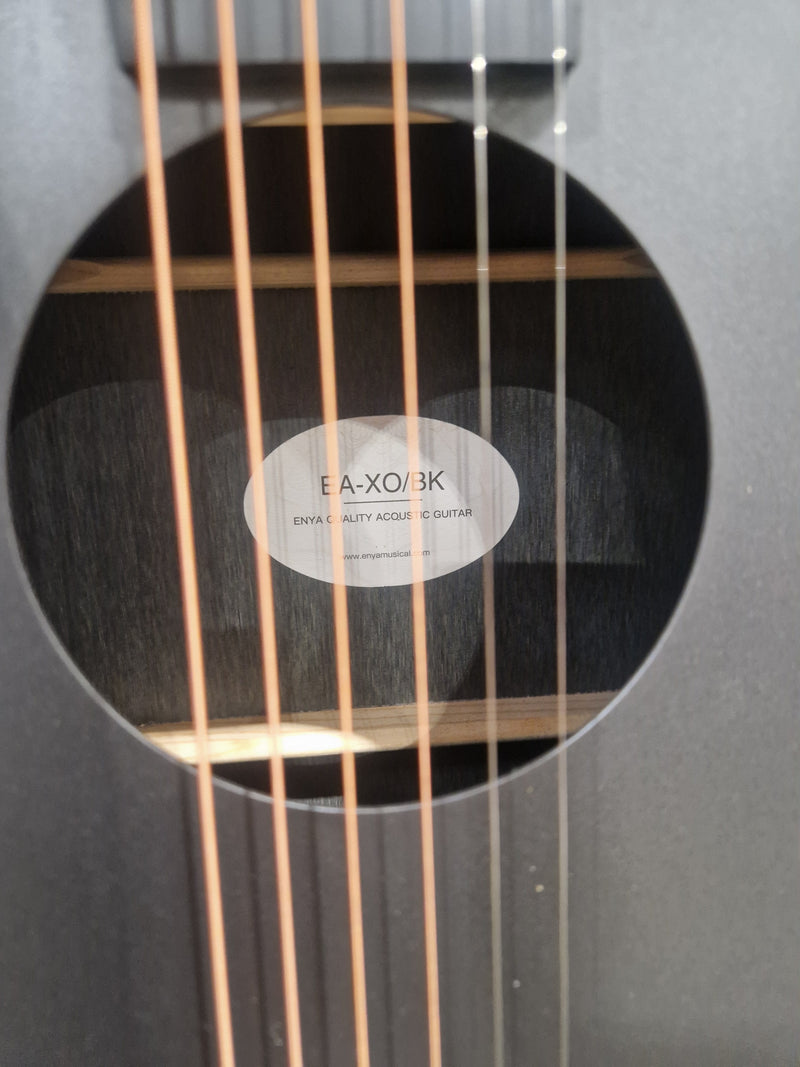 Enya EA-XO-BLK Black Acoustic Guitar - Premium Sound Quality - Excellent w/ Soft Case - Image 5