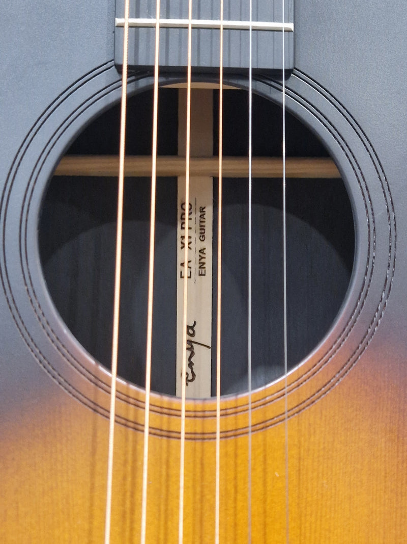 Enya EA-X1-PRO Sunburst Acoustic Guitar - Premium Solid Top - Excellent w/ Soft Case & Guitar Accessories - Image 4