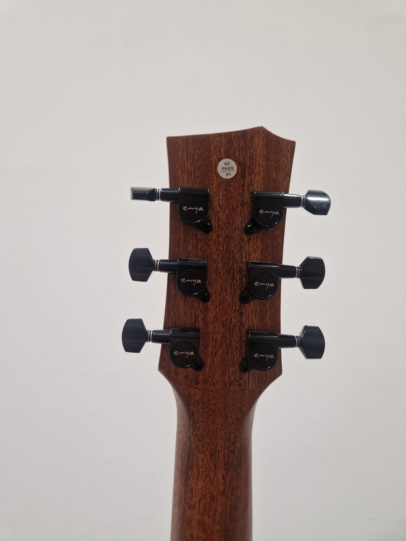 Enya EGA-X1-PRO Natural Acoustic Guitar - Solid Spruce Top - Excellent w/ Soft Case & Guitar Accessories - Image 2