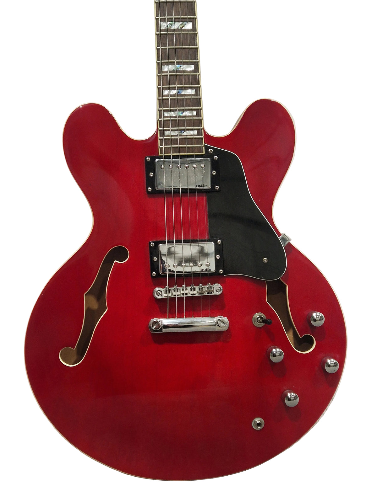 Indie Semi Acoustic 335 Electric Guitar Red - Made in Korea - Excellent w/ Hard Case