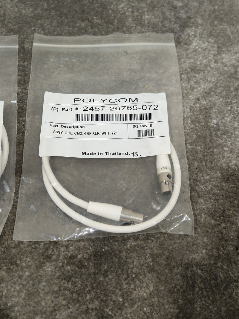 Pair OF Polycom White CM2 4-6P XLR Cables - High-Fidelity Audio - Excellent w/ Original Packaging - Image 8
