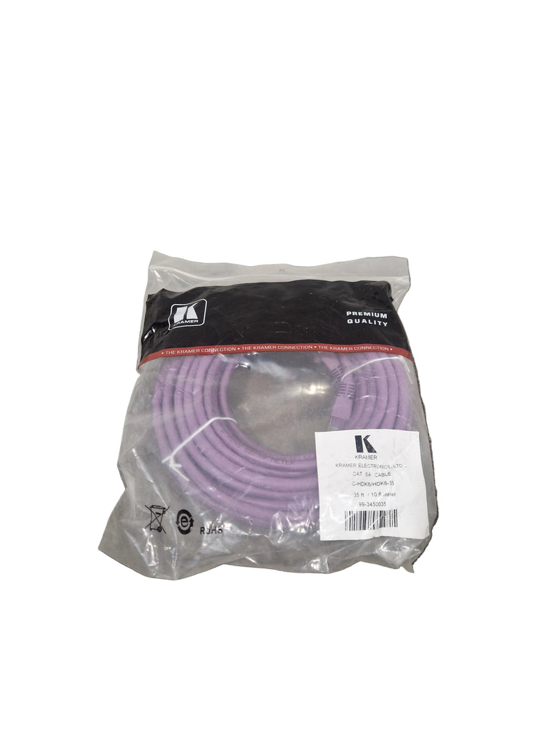 Kramer 35FT Purple Ethernet Cable - High-Speed Network - Excellent w/ Original Packaging - Image 1