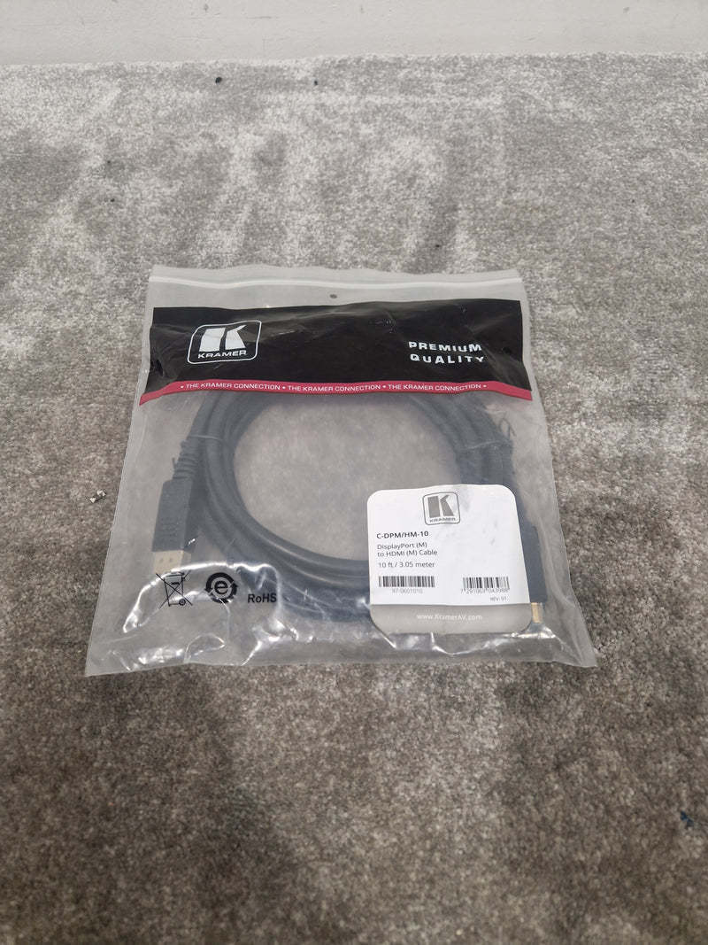 Kramer Displayport TO HDMI Cable 10FT - High-Performance Connectivity - Excellent w/ Original Packaging - Image 2