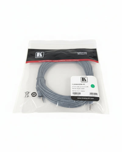 Kramer 35FT 3.5mm TO 3.5mm Cable - Durable Stereo Connection - Excellent