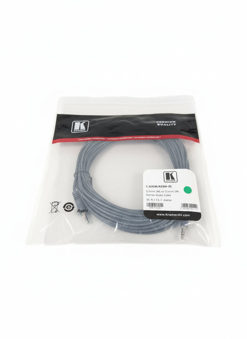 Kramer 35FT 3.5mm TO 3.5mm Cable - Durable Stereo Connection - Excellent