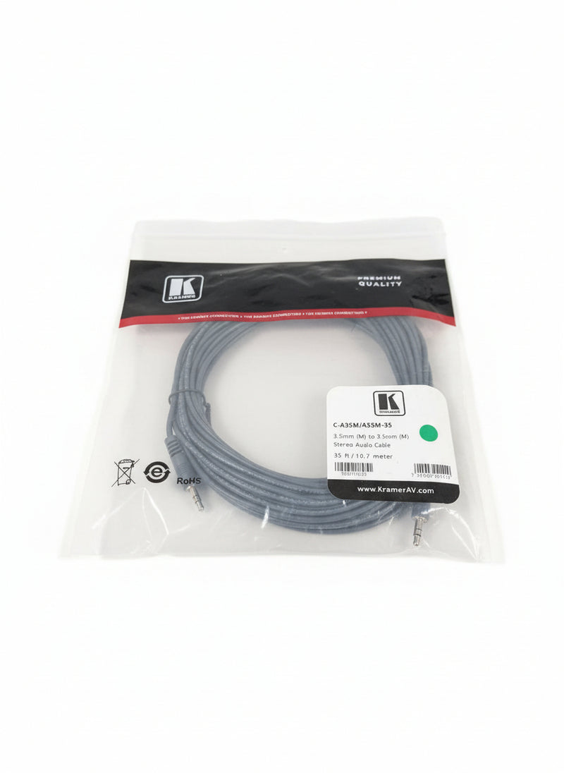 Kramer 35FT 3.5mm TO 3.5mm Cable - Durable Stereo Connection - Excellent - Image 1