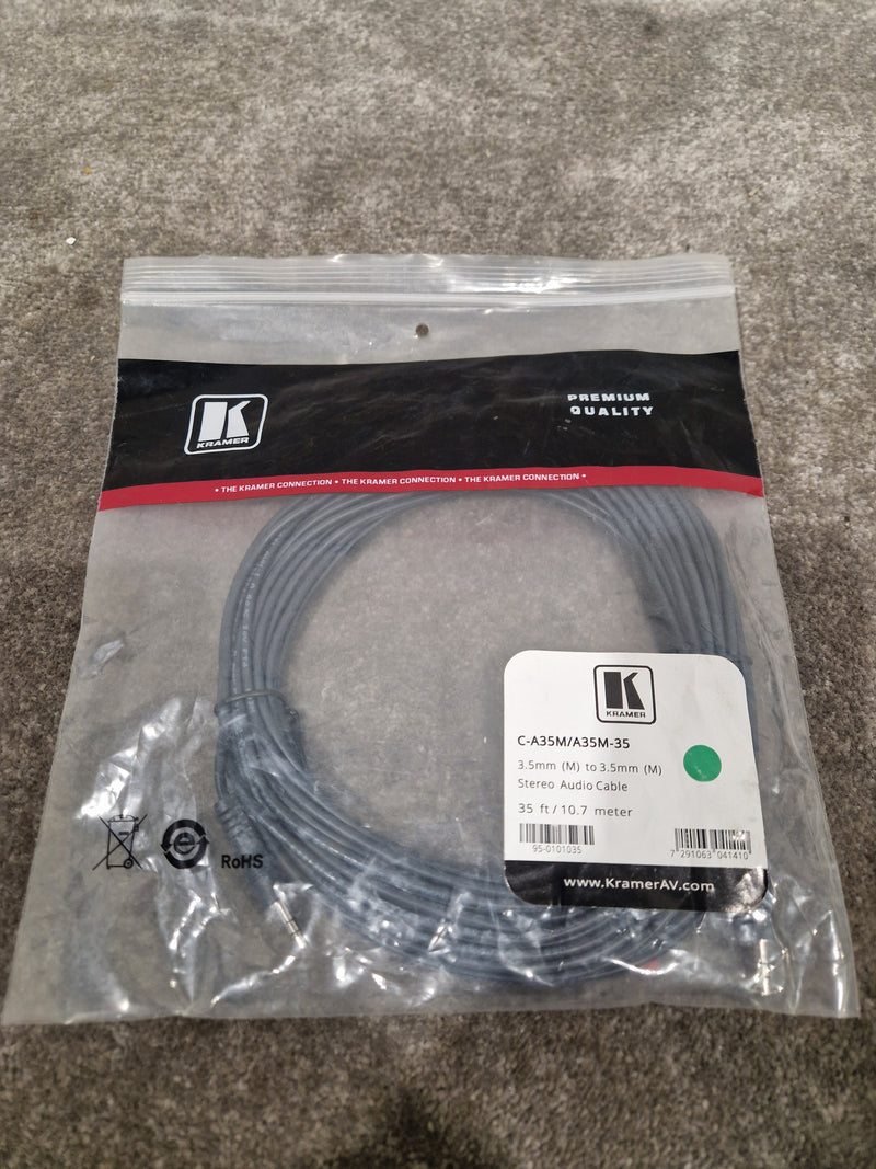 Kramer 35FT 3.5mm TO 3.5mm Cable - Durable Stereo Connection - Excellent - Image 3
