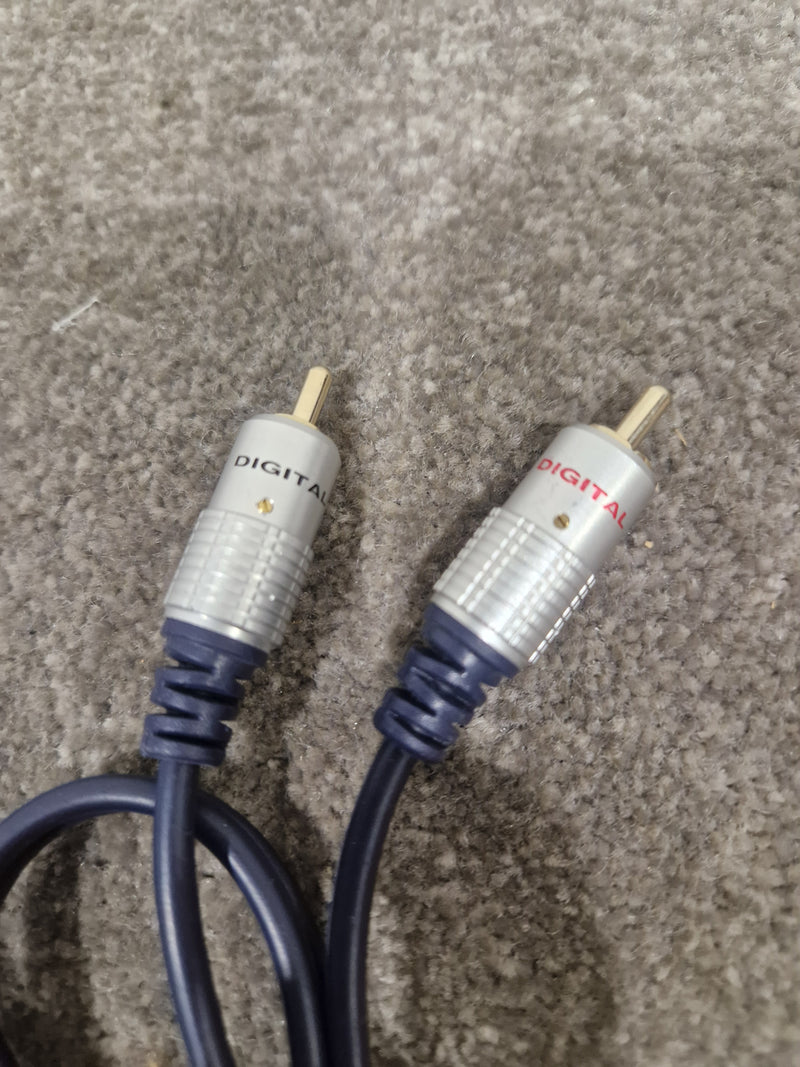 High Quality Dark Blue RCA Cable 2FT - Premium Audio Signal - Excellent - Image 3