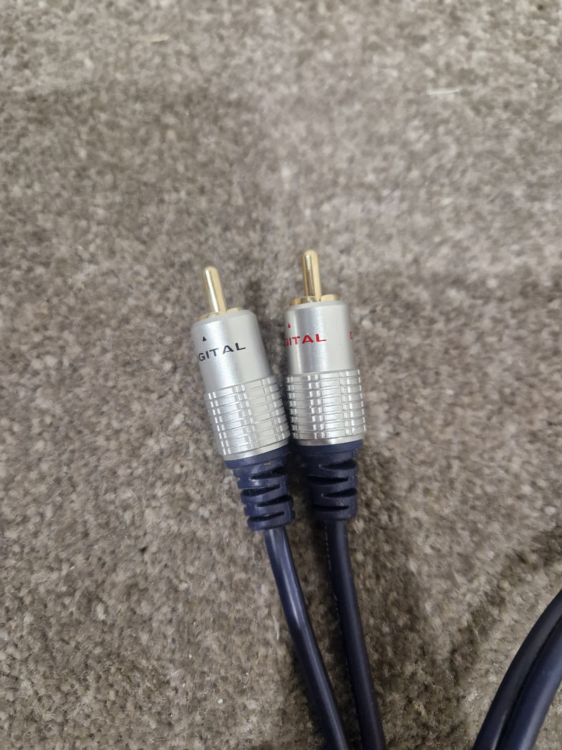 High Quality Dark Blue RCA Cable 2FT - Premium Audio Signal - Excellent - Image 4