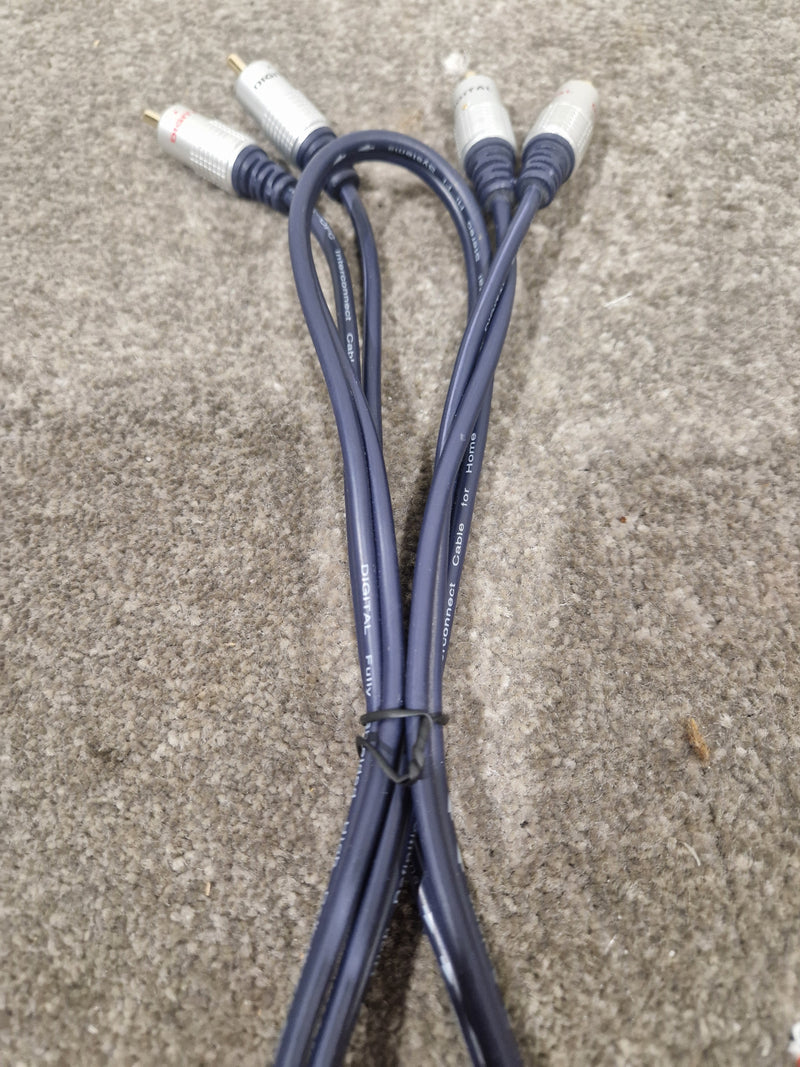 High Quality Dark Blue RCA Cable 2FT - Premium Audio Signal - Excellent - Image 6