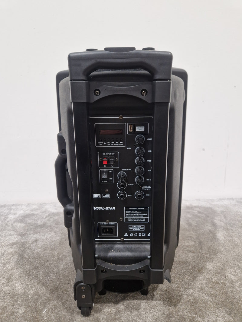 Vocal Star Speaker VS-P120 Portable PA System - Dual Mic Inputs - Fair w/ Power Supply & Microphone pair - Image 19