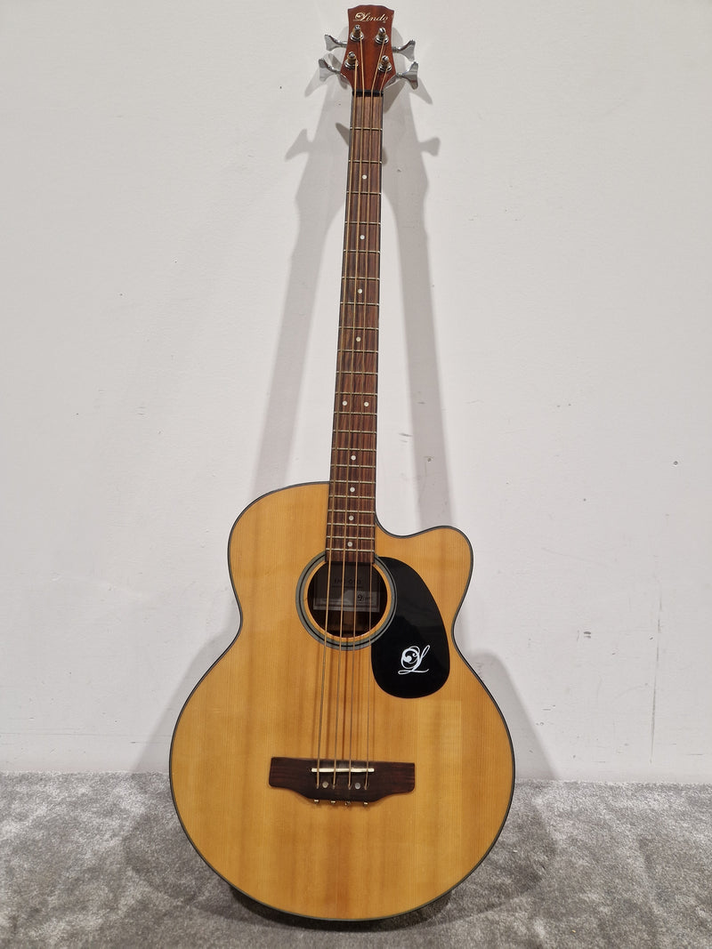 Lindo FMB-010 4 String Acoustic Bass - Natural Finish - Very Good - Image 2