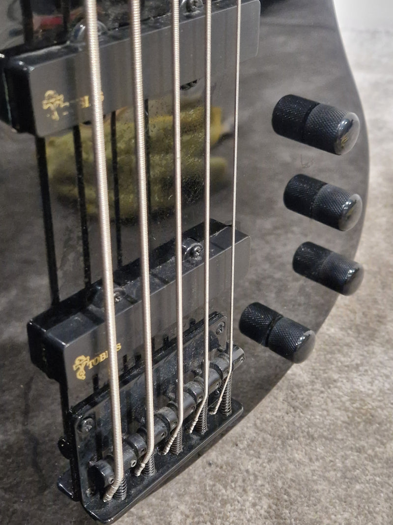 Tobias Toby 5 String Bass Indonesian IN Metallica Black Bass Guitar - Metal Finish - Excellent - Image 2
