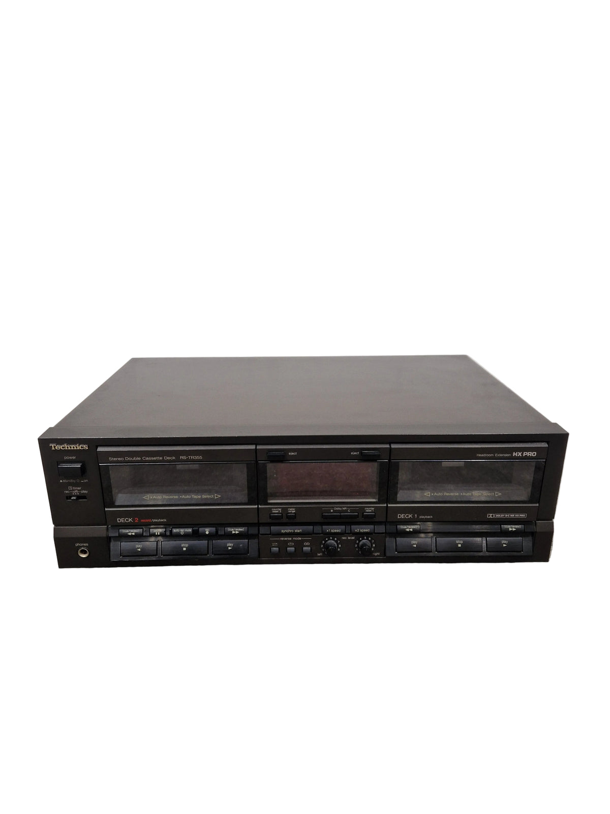 Technics RS-TR355 Cassette Deck - Dual Cassette - Spares or Repair w/ Power Supply